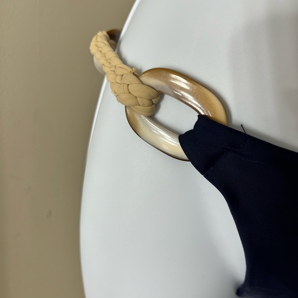 Navy Blue Rope Ties Halter Cheeky Bikini Set - Picture 7 of 12